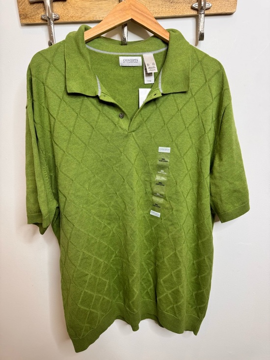 Concepts By Claiborne Other - Concepts Green Diamond-Texture Short-Sleeve Polo